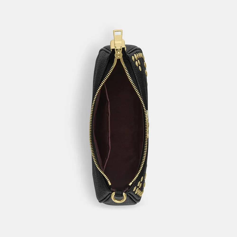 ⭐️Coach NWT Black Pebble Leather Teri Shoulder Bag With Gold Rivets⭐️ - Picture 8 of 11